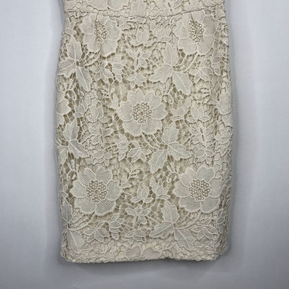 2/$30 ZARA Formal Wedding Guipure Lace Dress XS Cream Cutout Back Lined #7136 - Picture 8 of 16